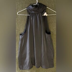 A New Day Women's Black High Neck Bow Tie Back Sleeveless Top; Size L
